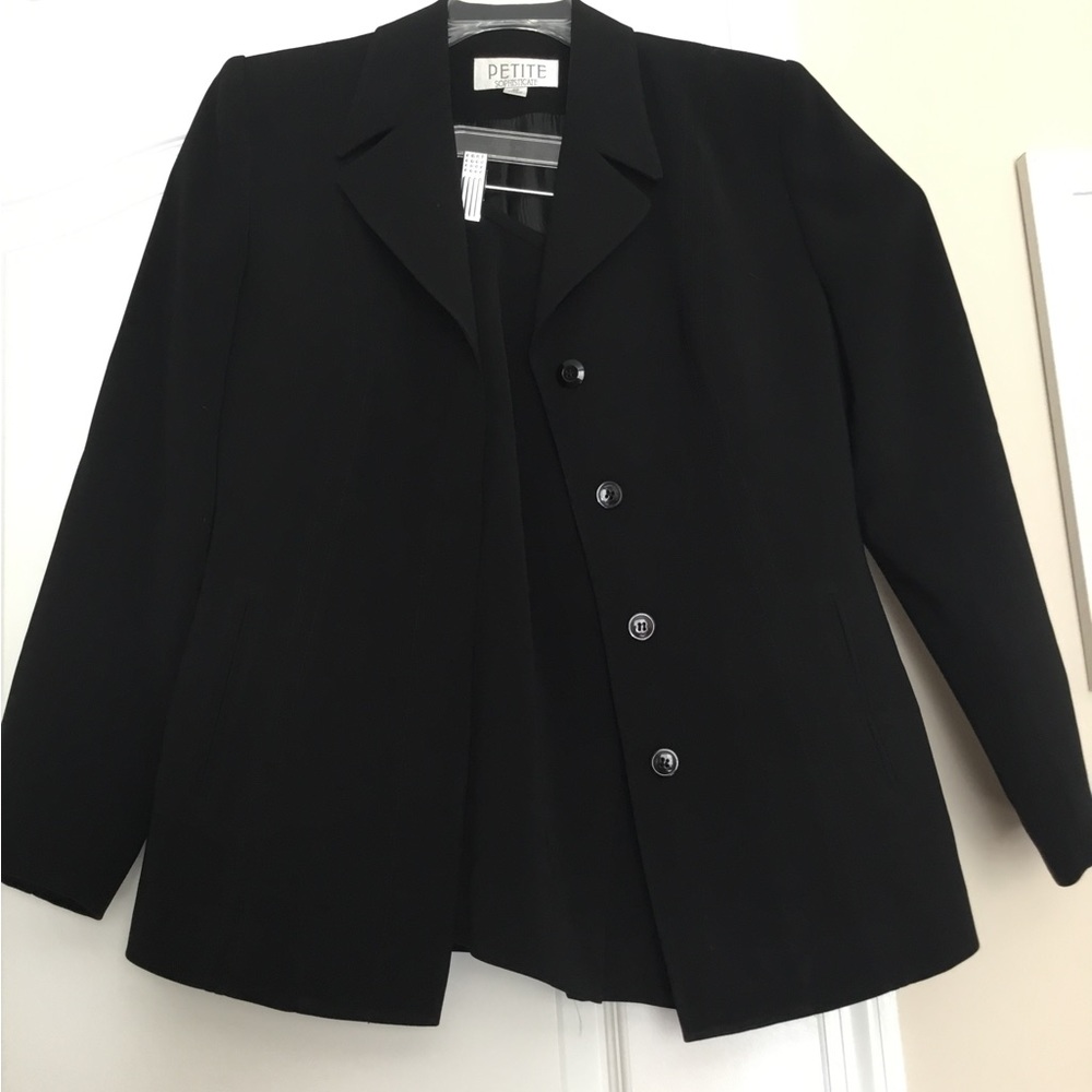 Petite Sophisticate black skirt suit